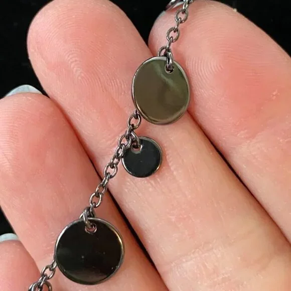 Lia Sophia Retired Panorama Mirror Tassel Wrap Necklace in Gunmetal Grey Long - Picture 6 of 7